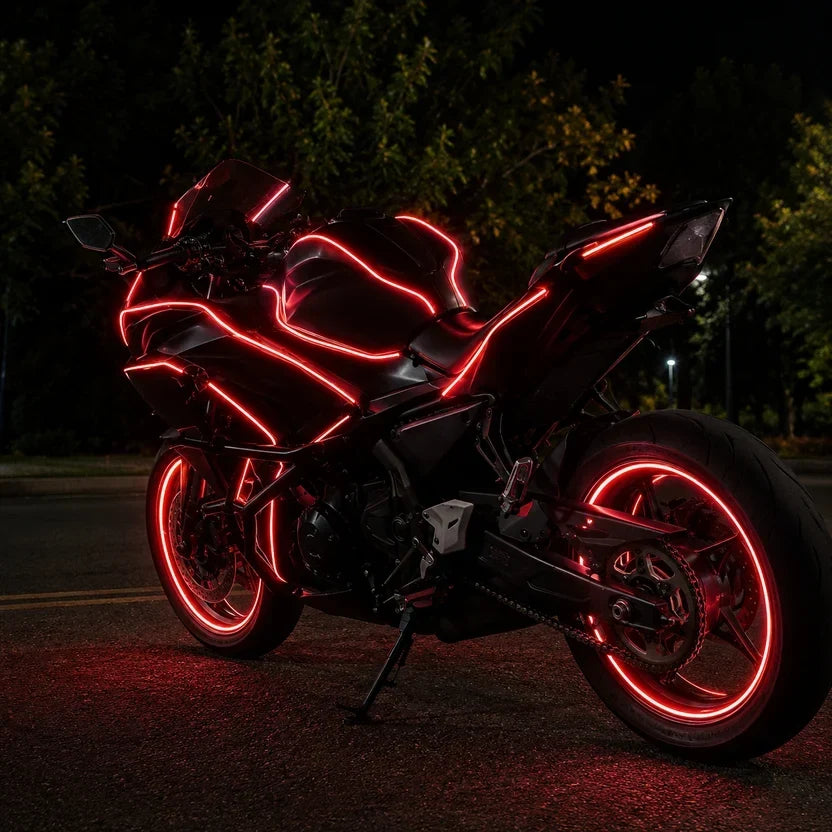 🏍️ Motorcycle RGBIC Glow Kit – 5000+ Colors, Music Sync & App Control