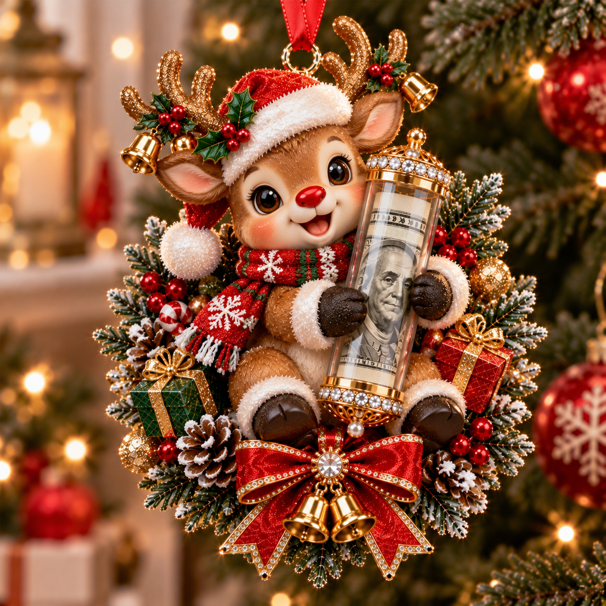 🎄 Christmas Money Surprise Ornament——A Fun Christmas Tree Cash Gift for Kids & Family 🎁💵
