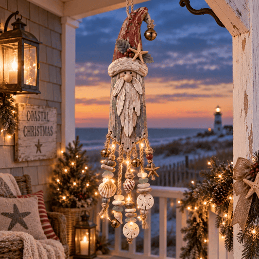Vintage Coastal Santa Lighted Wall Decor