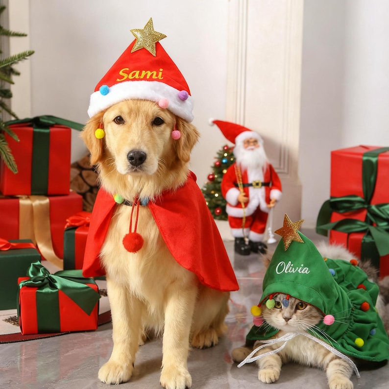 Personalized Christmas Pet Cape